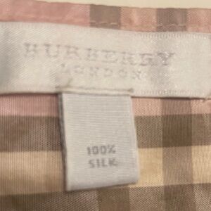 Burberry Pink & Beige Check Silk Scarf